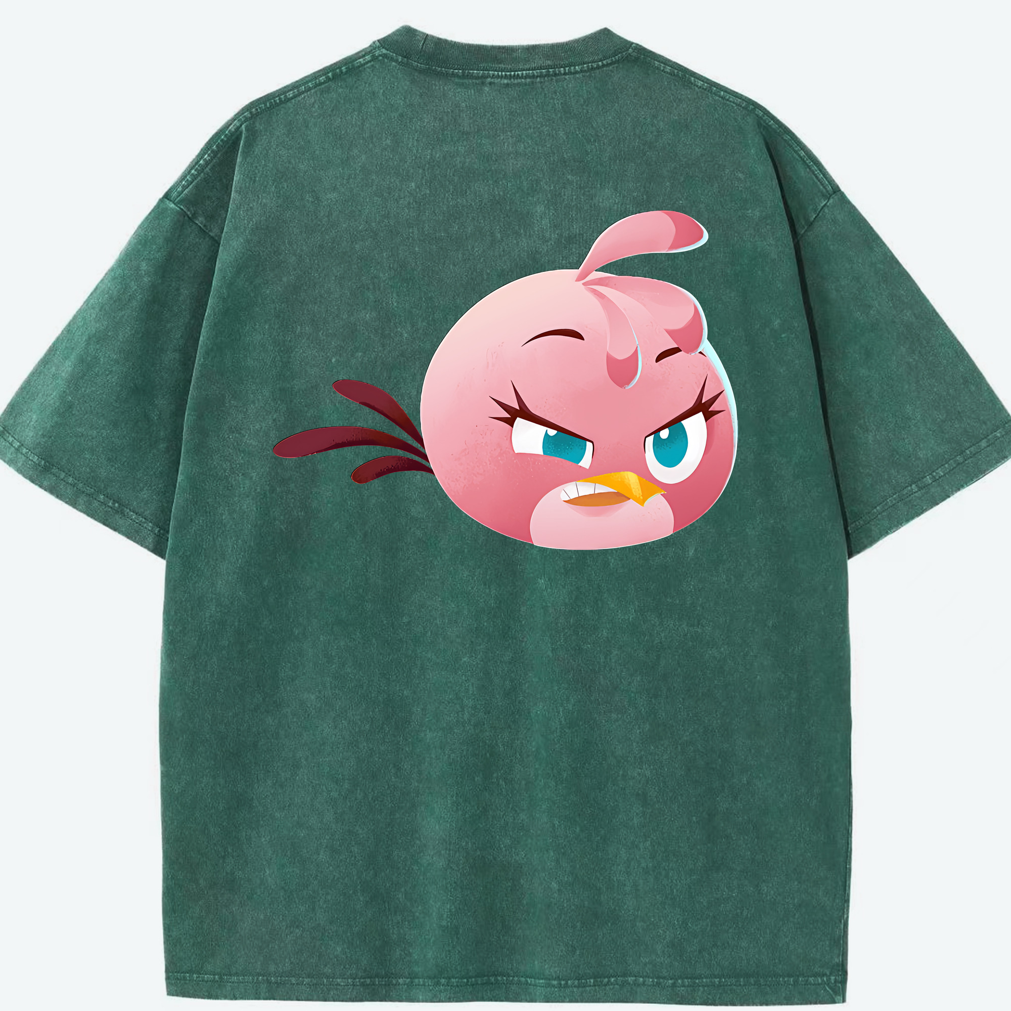 （画像用） Angry Birds アングリーバード 綿100% ヴィンテージ風 半袖Tシャツ（背面プリント）